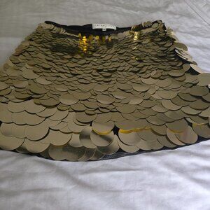 Trina Turk Gold Sequin Mini Skirt